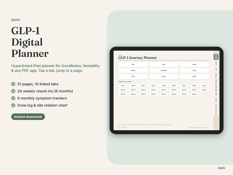 Hyperlinked digital planner shown on an iPad